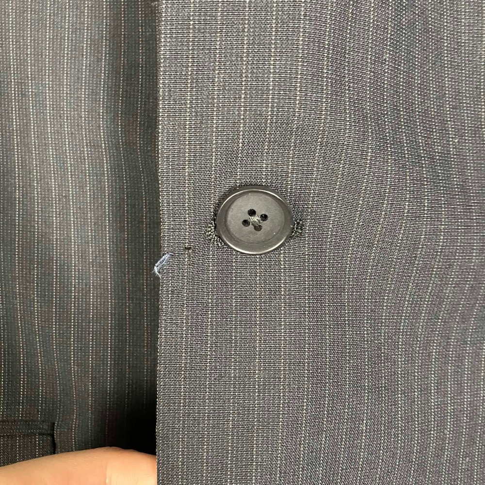 Calvin Klein Suit Mens XL 33x32 Grey Pinstripe 3 Button Blazer Trousers Set - Picture 5 of 16